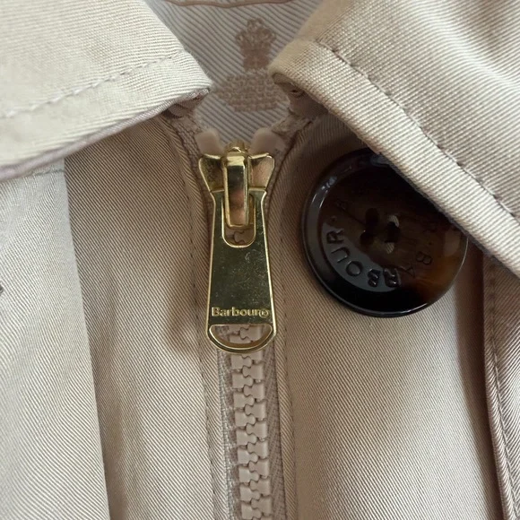 Barbour Beige Trench Coat with Button Details - Picture 8 of 9